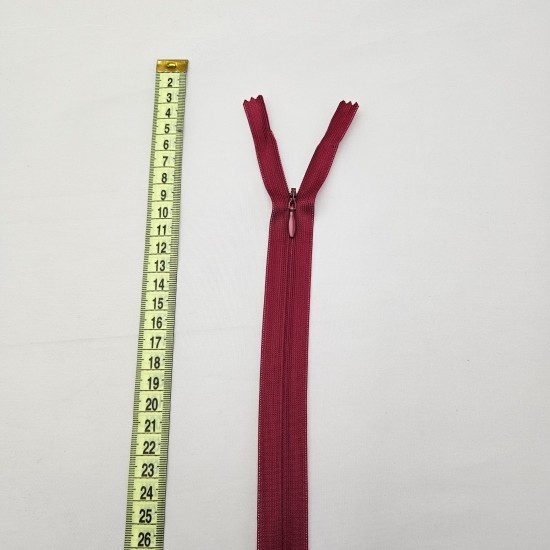 Gizli Fermuar | Uzunluk: 40 cm | Canlı Bordo Gizli Fermuar | Uzunluk: 40 cm | Canlı Bordo