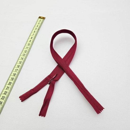 Gizli Fermuar | Uzunluk: 40 cm | Canlı Bordo Gizli Fermuar | Uzunluk: 40 cm | Canlı Bordo
