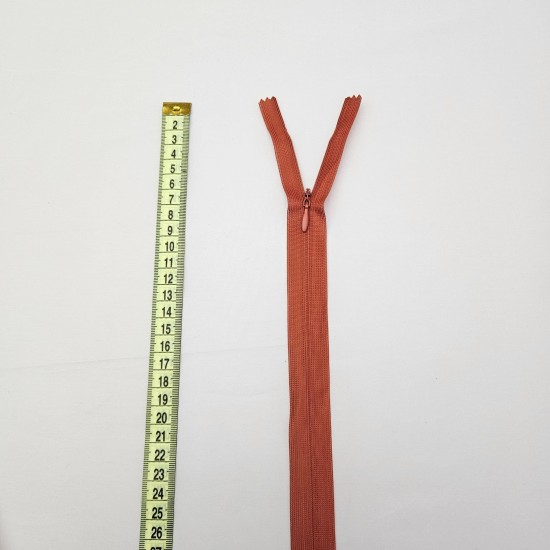 Gizli Fermuar | Uzunluk: 40 cm | Kiremit Gizli Fermuar | Uzunluk: 40 cm | Kiremit
