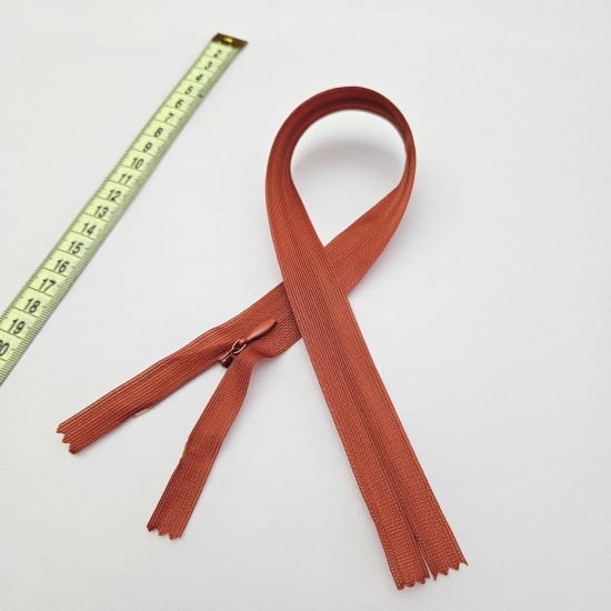 Gizli Fermuar | Uzunluk: 40 cm | Kiremit Gizli Fermuar | Uzunluk: 40 cm | Kiremit