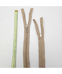 Yuvarlak Halka Fermuar | Mont-Çanta Fermuarı Uzunluk: 47 cm Koyu Bej