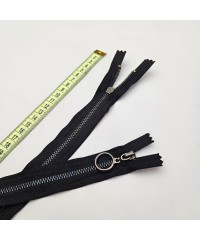 Siyah Metalik Dişli Yuvarlak Halka Fermuar | Mont-Çanta Fermuarı Uzunluk: 20 cm Siyah Siyah Metalik Dişli Yuvarlak Halka Fermuar | Mont-Çanta Fermuarı Uzunluk: 20 cm Siyah