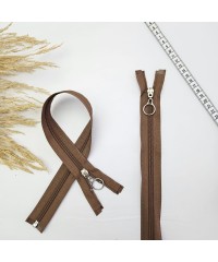 Yuvarlak Halka Fermuar | Mont-Çanta Fermuarı Uzunluk: 47 cm Açık Kahverengi