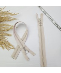 Yuvarlak Halka Fermuar | Mont-Çanta Fermuarı Uzunluk: 47 cm Bej