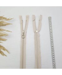 Yuvarlak Halka Fermuar | Mont-Çanta Fermuarı Uzunluk: 47 cm Bej