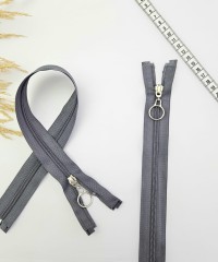 Yuvarlak Halka Fermuar | Mont-Çanta Fermuarı Uzunluk: 47 cm Gri Yuvarlak Halka Fermuar | Mont-Çanta Fermuarı Uzunluk: 47 cm Gri