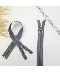 Yuvarlak Halka Fermuar | Mont-Çanta Fermuarı Uzunluk: 47 cm Gri