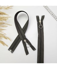 Yuvarlak Halka Fermuar | Mont-Çanta Fermuarı Uzunluk: 47 cm Haki