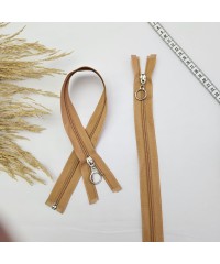 Yuvarlak Halka Fermuar | Mont-Çanta Fermuarı Uzunluk: 47 cm Karamel