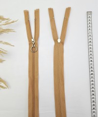 Yuvarlak Halka Fermuar | Mont-Çanta Fermuarı Uzunluk: 47 cm Karamel Yuvarlak Halka Fermuar | Mont-Çanta Fermuarı Uzunluk: 47 cm Karamel