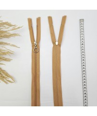 Yuvarlak Halka Fermuar | Mont-Çanta Fermuarı Uzunluk: 47 cm Karamel