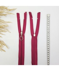 Yuvarlak Halka Fermuar | Mont-Çanta Fermuarı Uzunluk: 47 cm Kırmızı