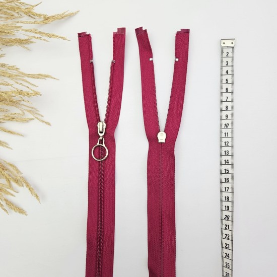 Yuvarlak Halka Fermuar | Mont-Çanta Fermuarı Uzunluk: 47 cm Kırmızı Yuvarlak Halka Fermuar | Mont-Çanta Fermuarı Uzunluk: 47 cm Kırmızı