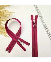 Yuvarlak Halka Fermuar | Mont-Çanta Fermuarı Uzunluk: 47 cm Kırmızı