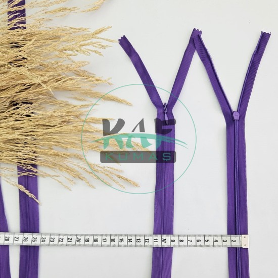 Gizli Fermuar | Uzunluk: 60 cm | Mor