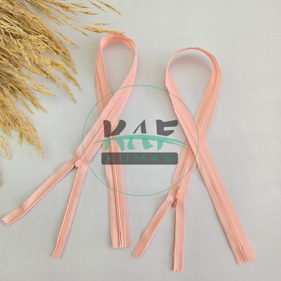 Gizli Fermuar | Uzunluk: 60 cm | Açık Pembe
