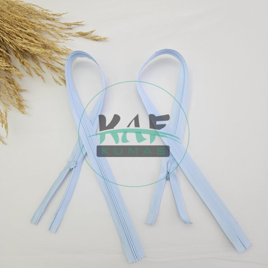 Gizli Fermuar | Uzunluk: 60 cm | Bebe Mavi