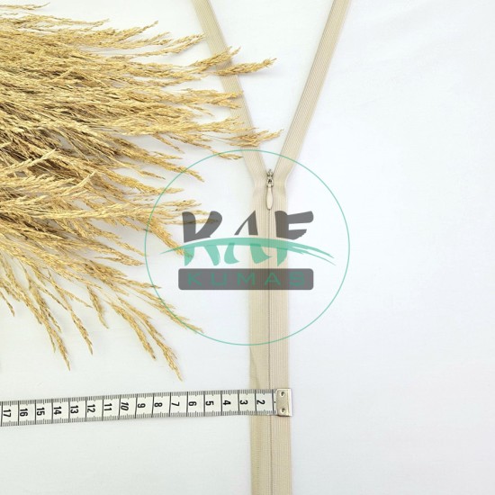Gizli Fermuar | Uzunluk: 60 cm | Koyu Bej