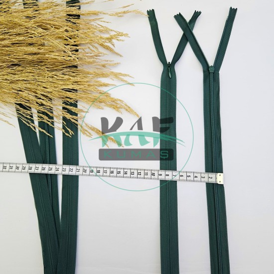 Gizli Fermuar | Uzunluk: 60 cm | Petrol Yeşili