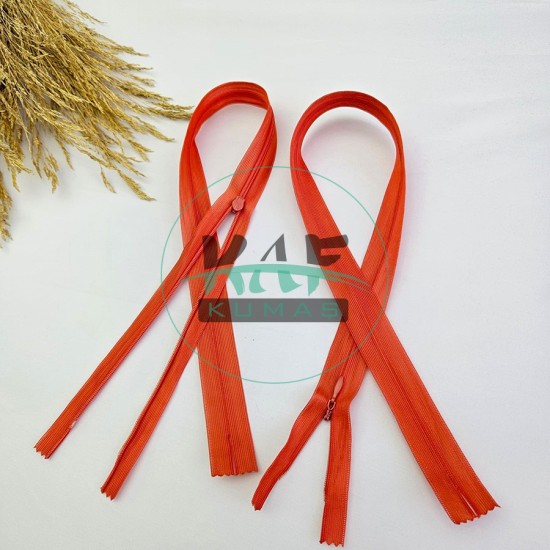 Gizli Fermuar | Uzunluk: 40 cm | Açık Kiremit