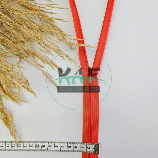 Gizli Fermuar | Uzunluk: 60 cm | Açık Kiremit