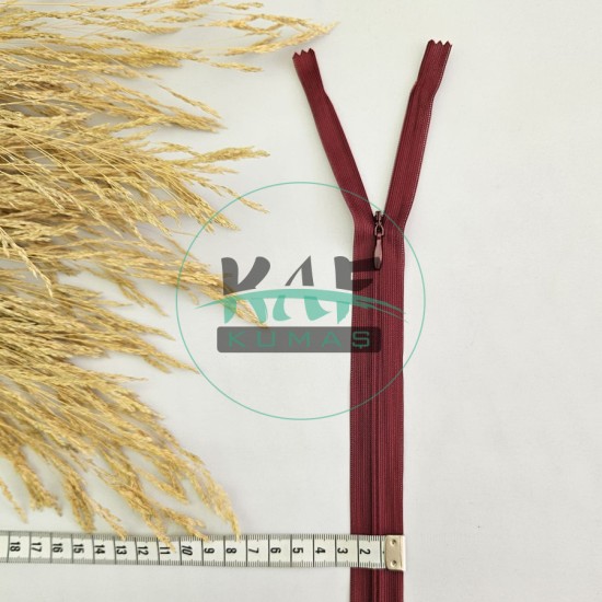 Gizli Fermuar | Uzunluk: 50 cm | Bordo