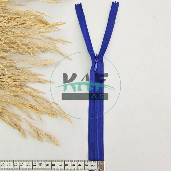Gizli Fermuar | Uzunluk: 60 cm | Saks Mavi