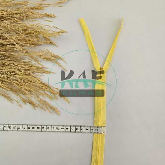 Gizli Fermuar | Uzunluk: 60 cm | Sarı