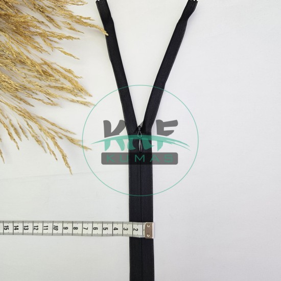 Gizli Fermuar | Uzunluk: 60 cm | Siyah