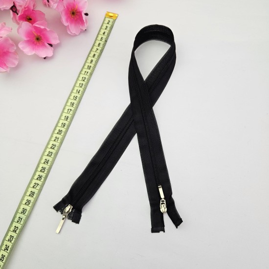 Çift Elcikli Gizli Fermuar | Uzunluk: 97 cm | Siyah