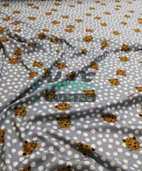 Baskılı %100 Pamuk İnterlok Kumaş | Penye Tiger Face