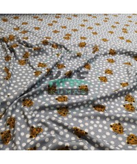 Baskılı %100 Pamuk İnterlok Kumaş | Penye Tiger Face