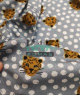 Baskılı %100 Pamuk İnterlok Kumaş | Penye Tiger Face