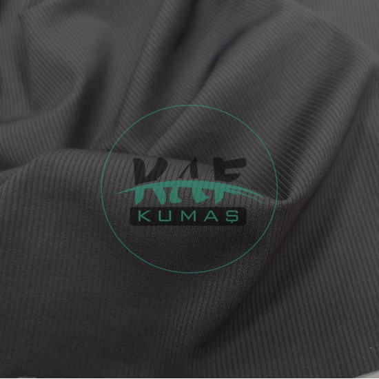 Fitilli İnterlok Kumaş | Taytlık ve Mayoluk | Antrasit 11-84