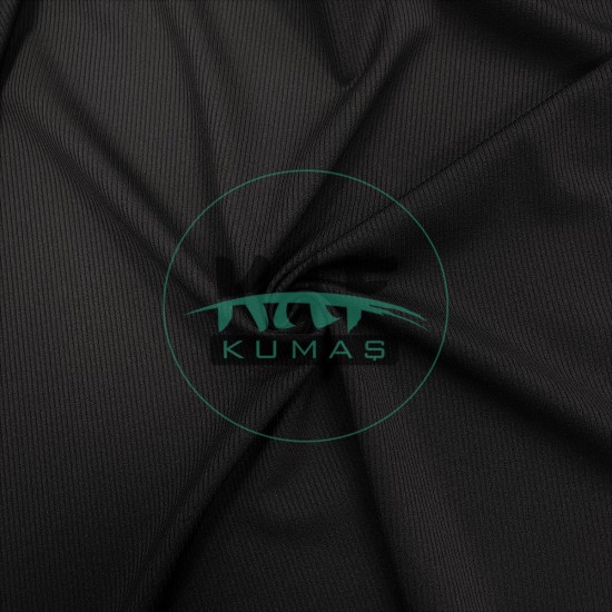 Fitilli İnterlok Kumaş | Taytlık ve Mayoluk | Siyah 11-85