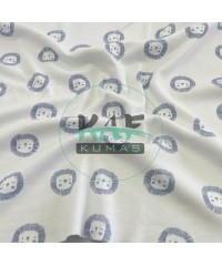 Baskılı %100 Pamuk İnterlok Kumaş | Mavi Aslanlar