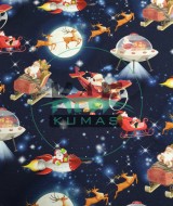 Baskılı %100 Pamuk İnterlok Kumaş | Yılbaşı Noel Baba