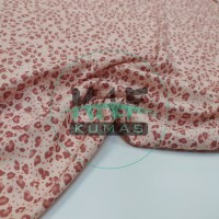 Baskılı %100 Pamuk İnterlok Kumaş | Pembe Leopar  Baskılı %100 Pamuk İnterlok Kumaş | Pembe Leopar