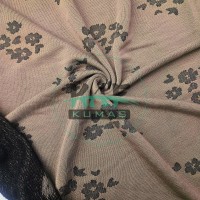 Kahverengi Jakarlı Kumaş | Çiçek Kahverengi Jakarlı Kumaş | Çiçek