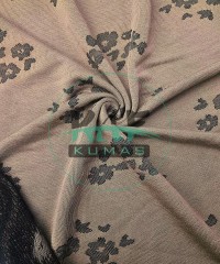 Kahverengi Jakarlı Kumaş | Çiçek Kahverengi Jakarlı Kumaş | Çiçek
