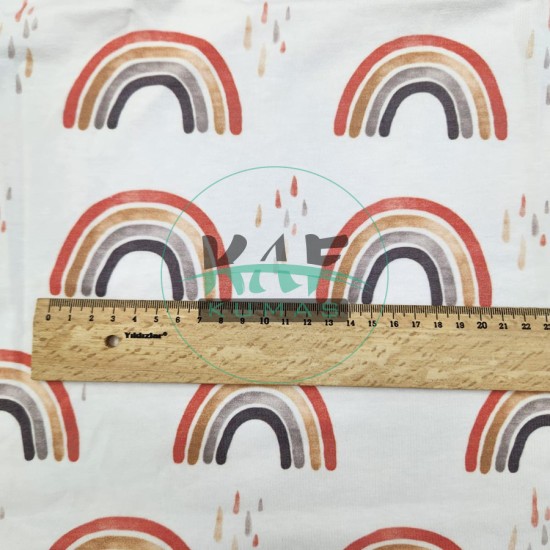 Dijital Baskılı Penye Süprem Parça Kumaş  | Gökkuşağı