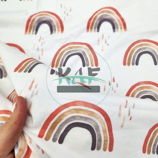 Dijital Baskılı Penye Süprem Parça Kumaş  | Gökkuşağı