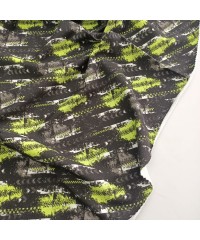  Baskılı Penye İki İplik Parça Kumaş | Yeşil Siyah