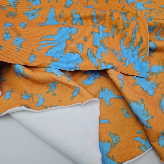 3 İplik Şardonlu Parça Kumaş | Turuncu