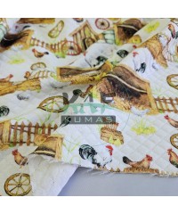 Desenli Kapitone Kumaş | Çiftlik 