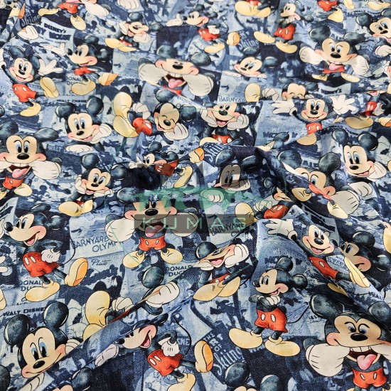 Mickey Mouse Baskılı Süprem Kumaş Mickey Mouse Baskılı Süprem Kumaş