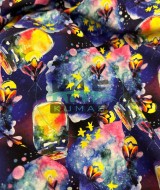 Baskılı Penye İki İplik Parça Kumaş | Bal Kavanozu ve Arılar