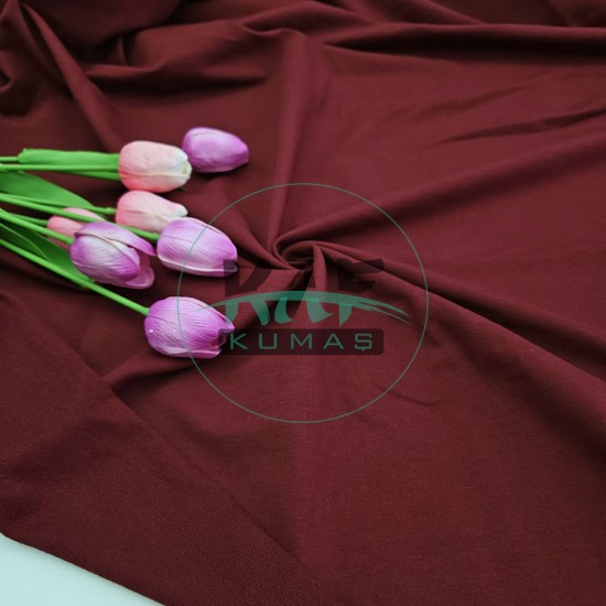 Penye %95 Pamuk %5 Elastan İki İplik Kumaş | Bordo