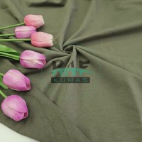 Penye %95 Pamuk %5 Elastan İki İplik Kumaş | Haki