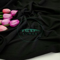 Penye %95 Pamuk %5 Elastan İki İplik Kumaş | Siyah